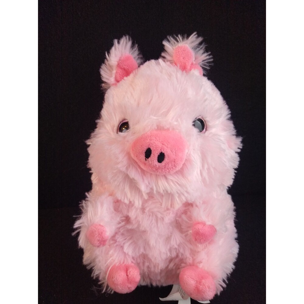 Nanco Plush Pig Stuffed Animal Toy Pink Toy Belly Buddy Soft Curly Fur 8 inch